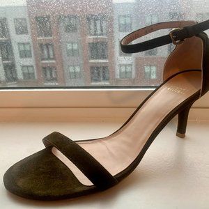 Stuart Weitzman Nudist 3 inch Olive Green Suede Sandal